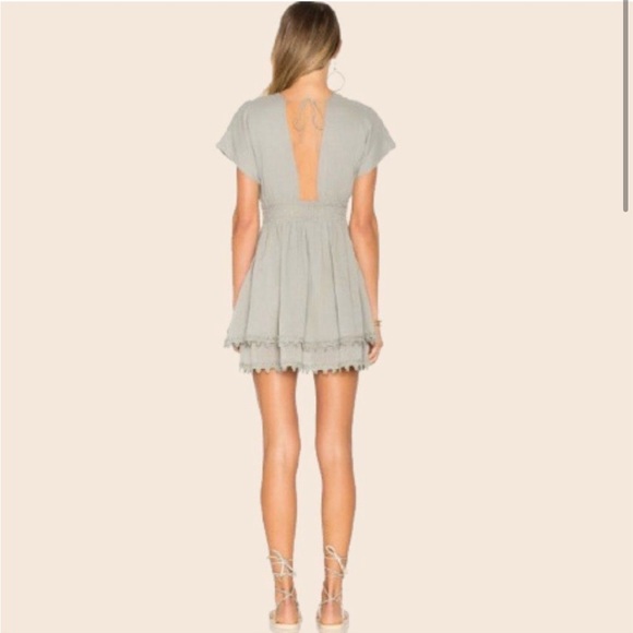 L*Space Smith Gauze V-Neck Cover-Up Tunic Dress Light Sage Green Size XS - Picture 3 of 10